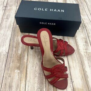 Cole Haan Women's Cranberry Red Open Toe Sandal/Heel